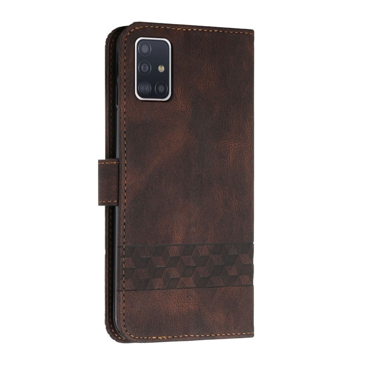 For Samsung Galaxy A51 5G Cubic Skin Feel Flip Leather Phone Case