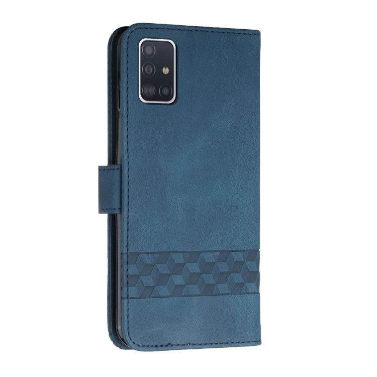 For Samsung Galaxy A51 5G Cubic Skin Feel Flip Leather Phone Case
