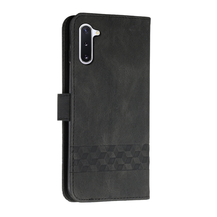 For Samsung Galaxy Note10 Cubic Skin Feel Flip Leather Phone Case