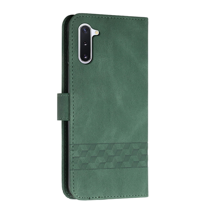 For Samsung Galaxy Note10 Cubic Skin Feel Flip Leather Phone Case