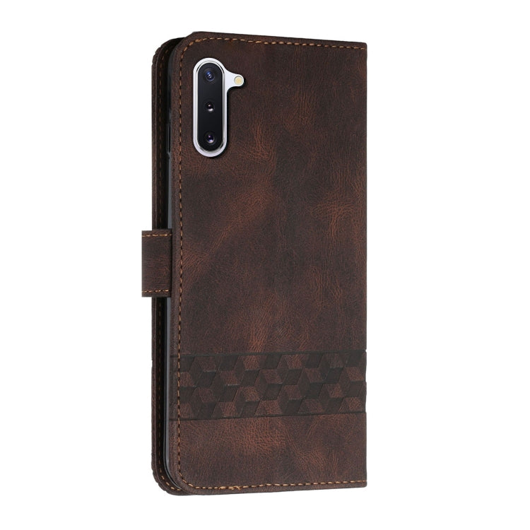 For Samsung Galaxy Note10 Cubic Skin Feel Flip Leather Phone Case