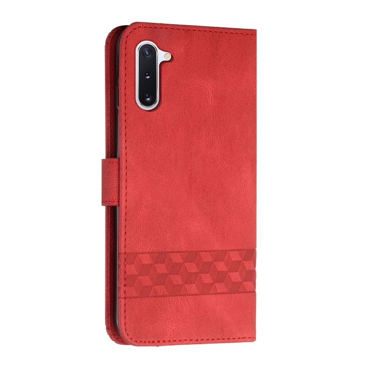 For Samsung Galaxy Note10 Cubic Skin Feel Flip Leather Phone Case
