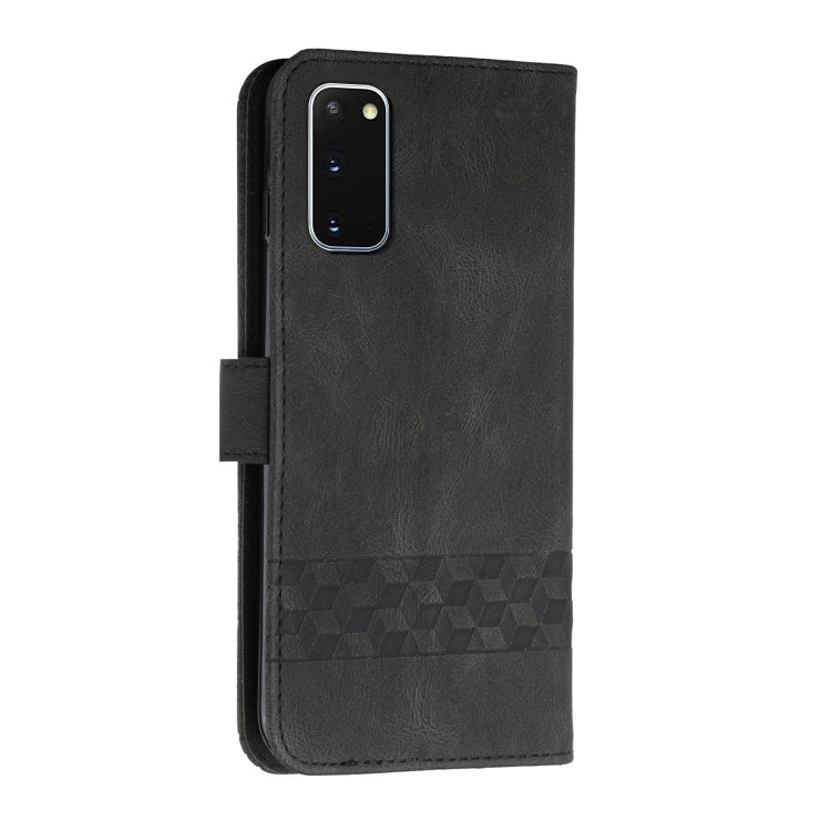 For Samsung Galaxy Note20 Cubic Skin Feel Flip Leather Phone Case
