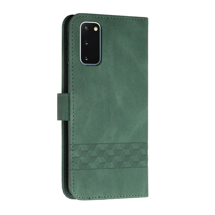 For Samsung Galaxy Note20 Cubic Skin Feel Flip Leather Phone Case
