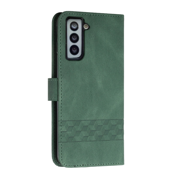 For Samsung Galaxy S22+ 5G Cubic Skin Feel Flip Leather Phone Case