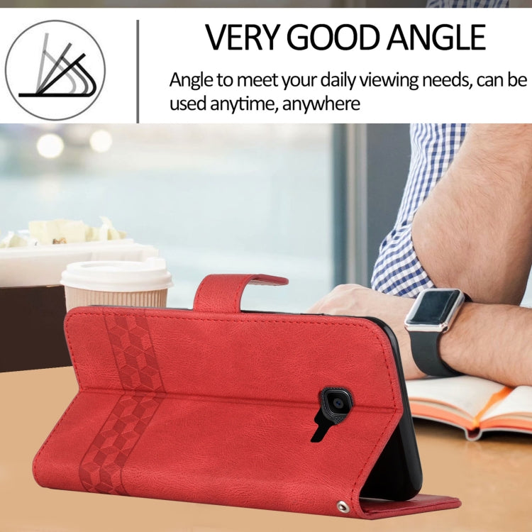 For Samsung Galaxy Xcover 4 Cubic Skin Feel Flip Leather Phone Case