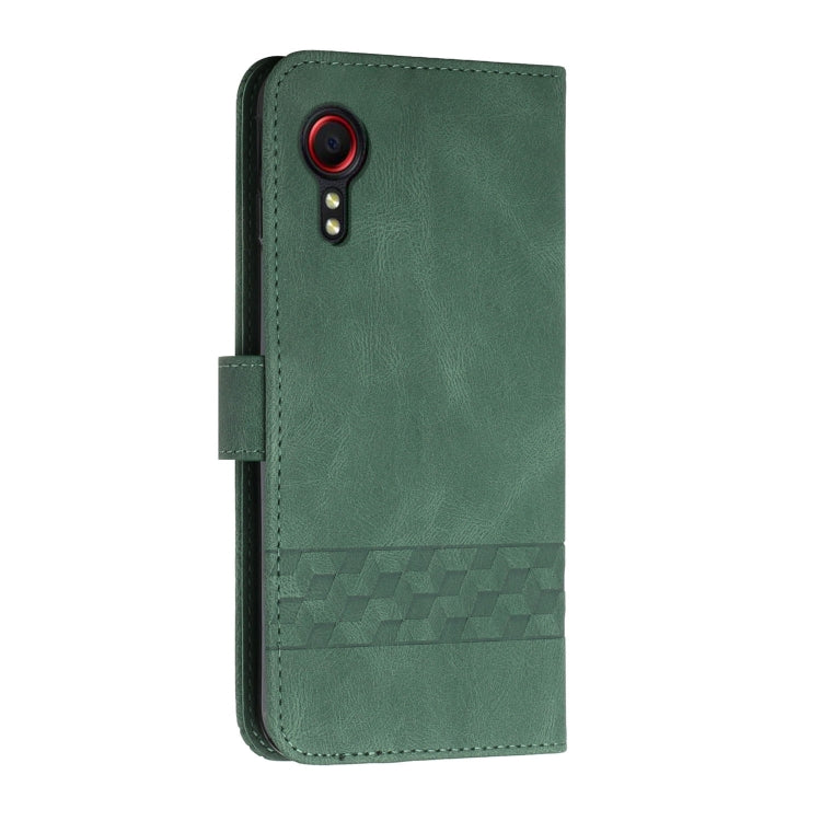 For Samsung Galaxy Xcover 5 Cubic Skin Feel Flip Leather Phone Case