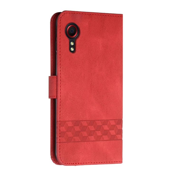 For Samsung Galaxy Xcover 5 Cubic Skin Feel Flip Leather Phone Case