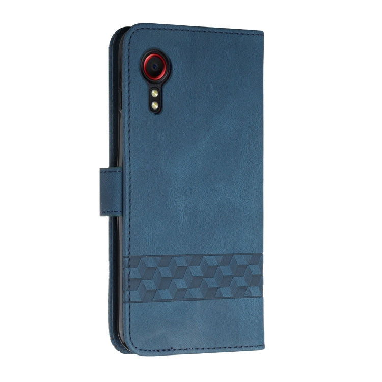 For Samsung Galaxy Xcover 5 Cubic Skin Feel Flip Leather Phone Case