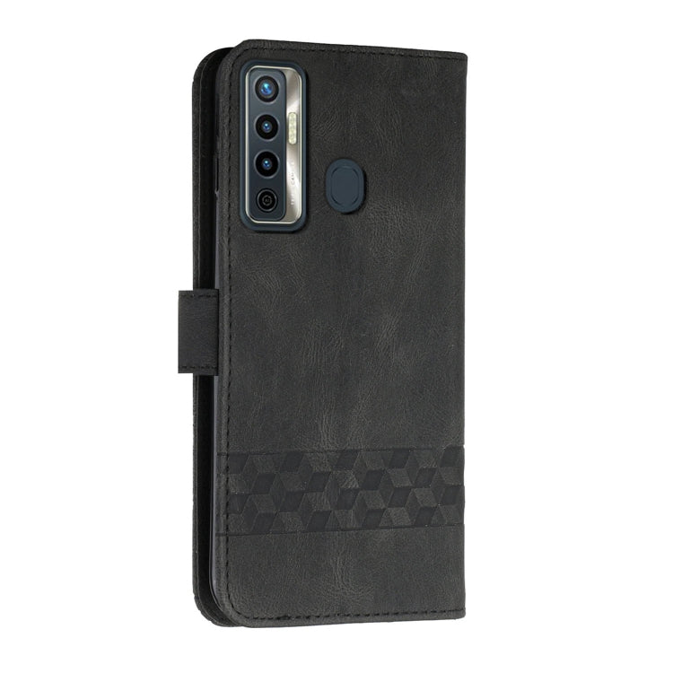 For Tecno Camon 17 Pro Cubic Skin Feel Flip Leather Phone Case