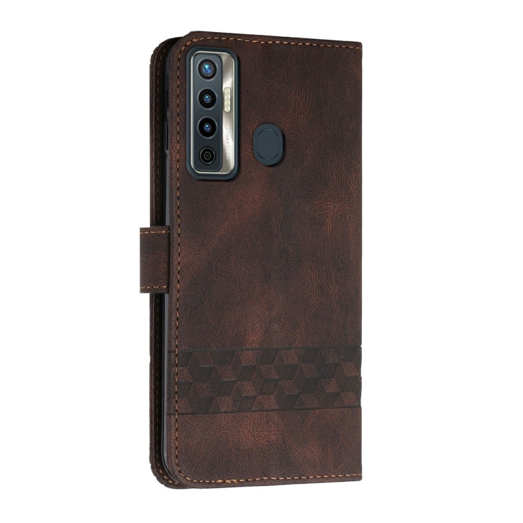 For Tecno Camon 17 Pro Cubic Skin Feel Flip Leather Phone Case