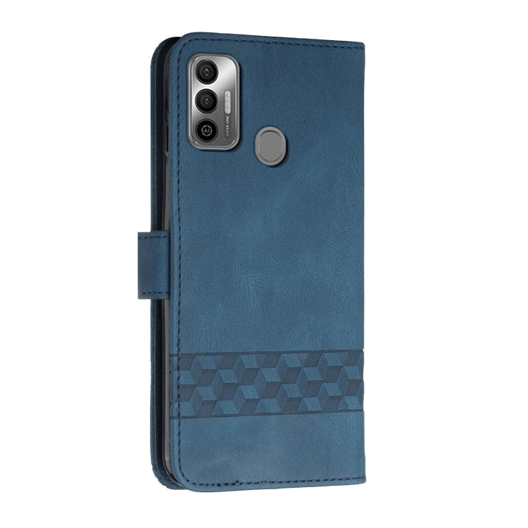 For Tecno Spark 7 Cubic Skin Feel Flip Leather Phone Case