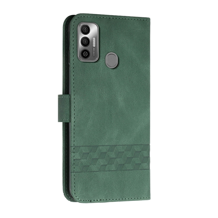 For Tecno Spark 7 Cubic Skin Feel Flip Leather Phone Case