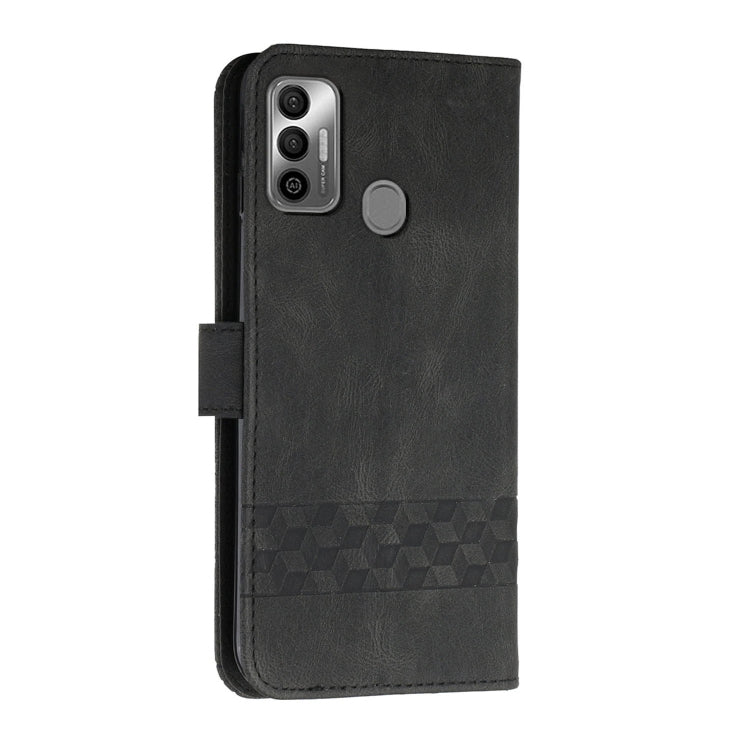 For Tecno Spark 7 Cubic Skin Feel Flip Leather Phone Case