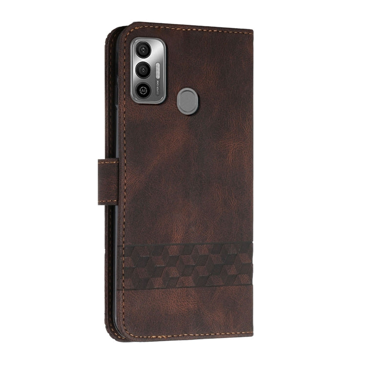 For Tecno Spark 7 Cubic Skin Feel Flip Leather Phone Case