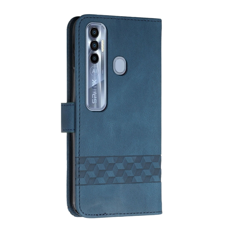 For Tecno Spark 7 Pro Cubic Skin Feel Flip Leather Phone Case