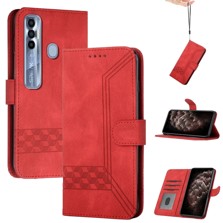 For Tecno Spark 7 Pro Cubic Skin Feel Flip Leather Phone Case