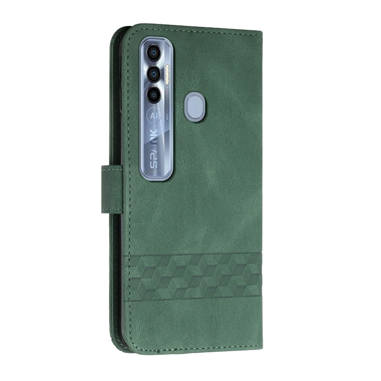For Tecno Spark 7 Pro Cubic Skin Feel Flip Leather Phone Case