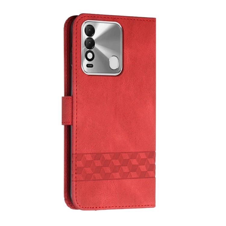 For Tecno Spark 8 Cubic Skin Feel Flip Leather Phone Case