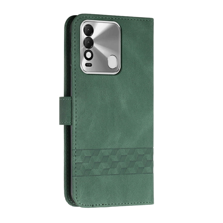 For Tecno Spark 8 Cubic Skin Feel Flip Leather Phone Case