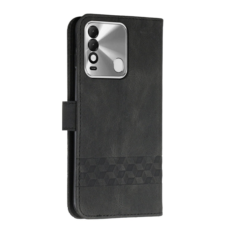 For Tecno Spark 8 Cubic Skin Feel Flip Leather Phone Case