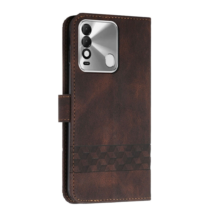 For Tecno Spark 8 Cubic Skin Feel Flip Leather Phone Case
