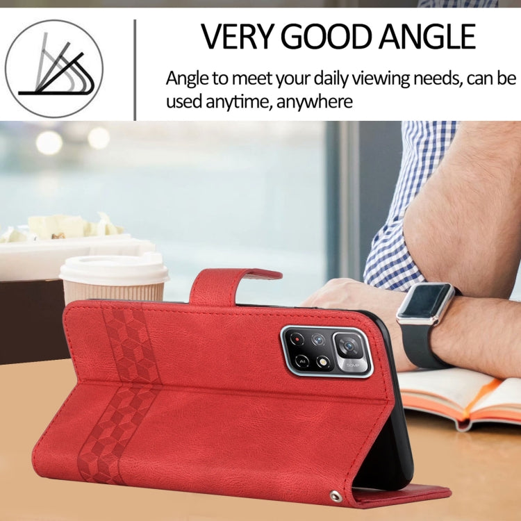 For Xiaomi Redmi 10 Cubic Skin Feel Flip Leather Phone Case