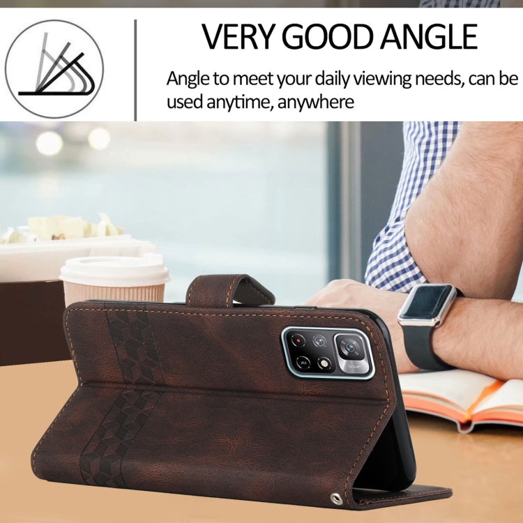 For Xiaomi Redmi 10 Cubic Skin Feel Flip Leather Phone Case