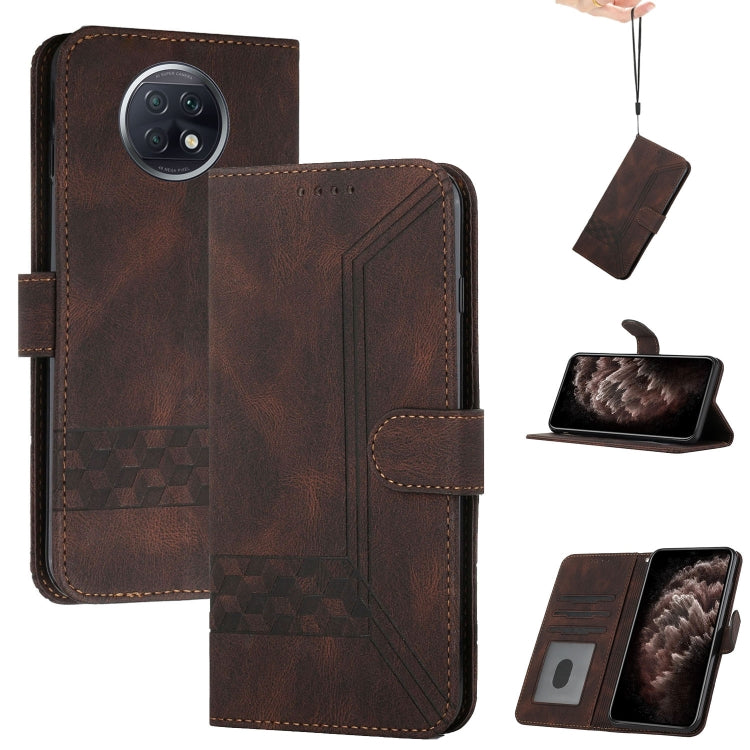 For Xiaomi Redmi Note 9T Cubic Skin Feel Flip Leather Phone Case