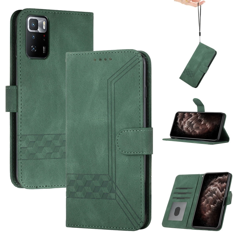 For Xiaomi Redmi Note 10 Pro 5G Cubic Skin Feel Flip Leather Phone Case