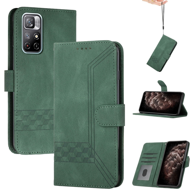 For Xiaomi Redmi Note 11 Cubic Skin Feel Flip Leather Phone Case