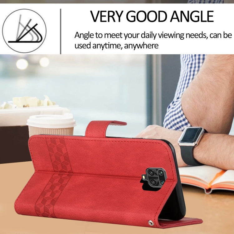 For Xiaomi Redmi Note 9 Pro Cubic Skin Feel Flip Leather Phone Case