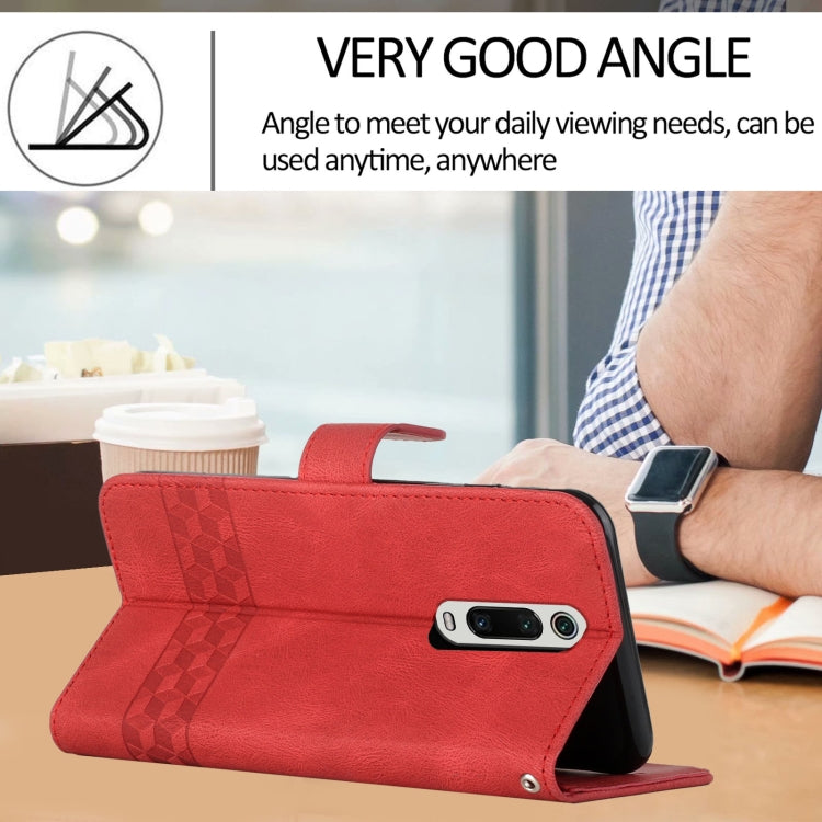 For Xiaomi Mi 9T / Redmi K20 Cubic Skin Feel Flip Leather Phone Case