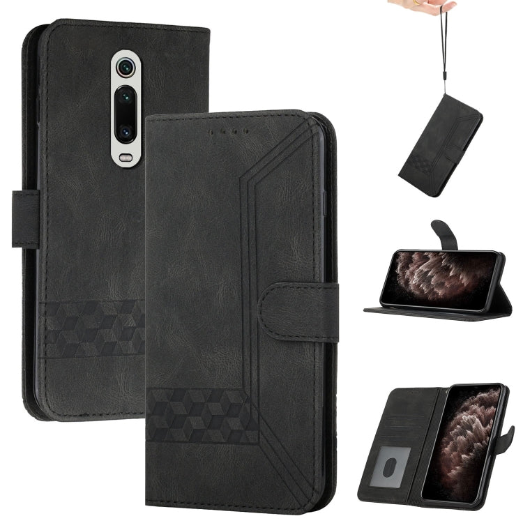 For Xiaomi Mi 9T / Redmi K20 Cubic Skin Feel Flip Leather Phone Case