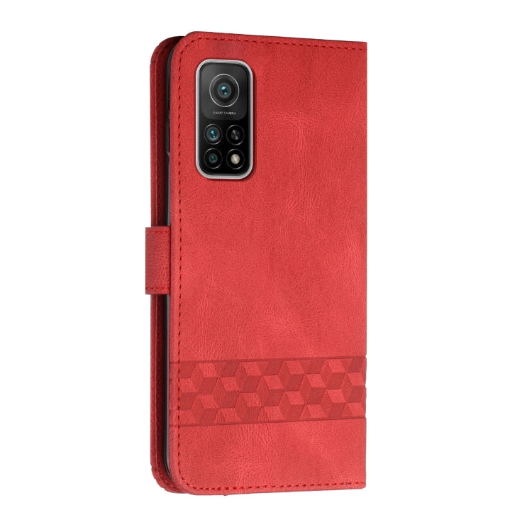 For Xiaomi Mi 10T 5G Cubic Skin Feel Flip Leather Phone Case