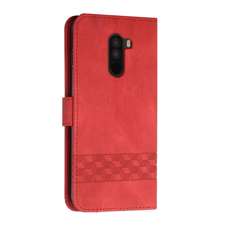 For Xiaomi Pocophone F1 Cubic Skin Feel Flip Leather Phone Case