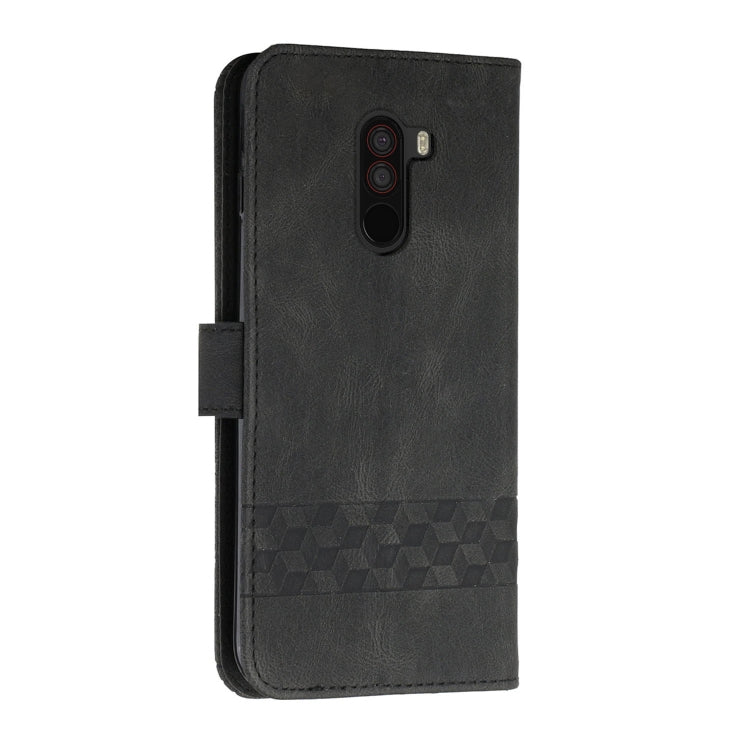 For Xiaomi Pocophone F1 Cubic Skin Feel Flip Leather Phone Case