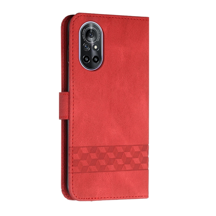 For Huawei nova 8 Cubic Skin Feel Flip Leather Phone Case