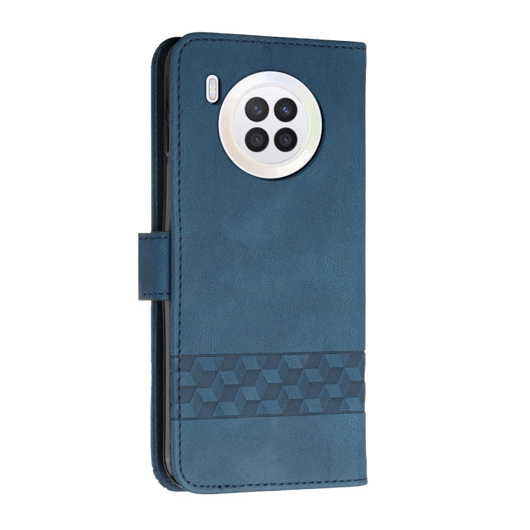 For Huawei nova 8i Cubic Skin Feel Flip Leather Phone Case