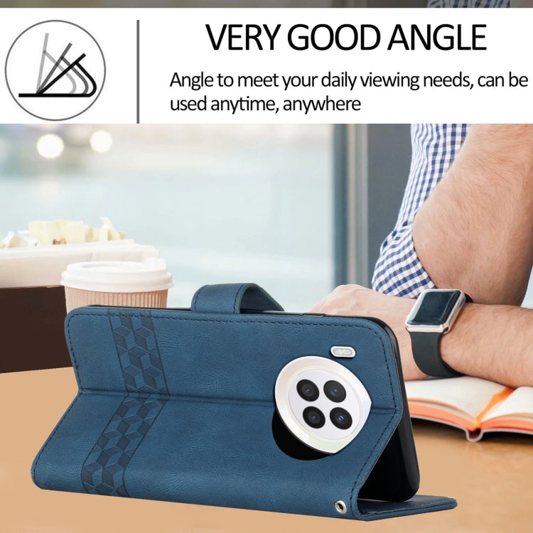 For Huawei nova 8i Cubic Skin Feel Flip Leather Phone Case