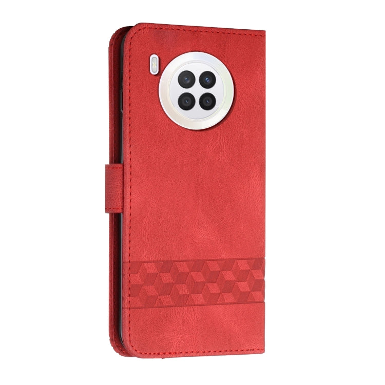 For Huawei nova 8i Cubic Skin Feel Flip Leather Phone Case