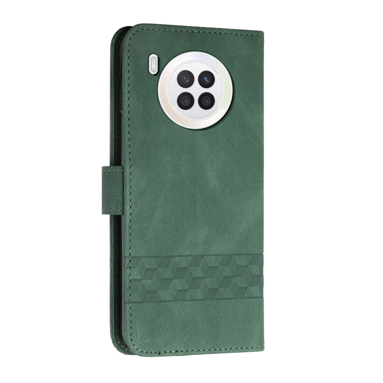 For Huawei nova 8i Cubic Skin Feel Flip Leather Phone Case