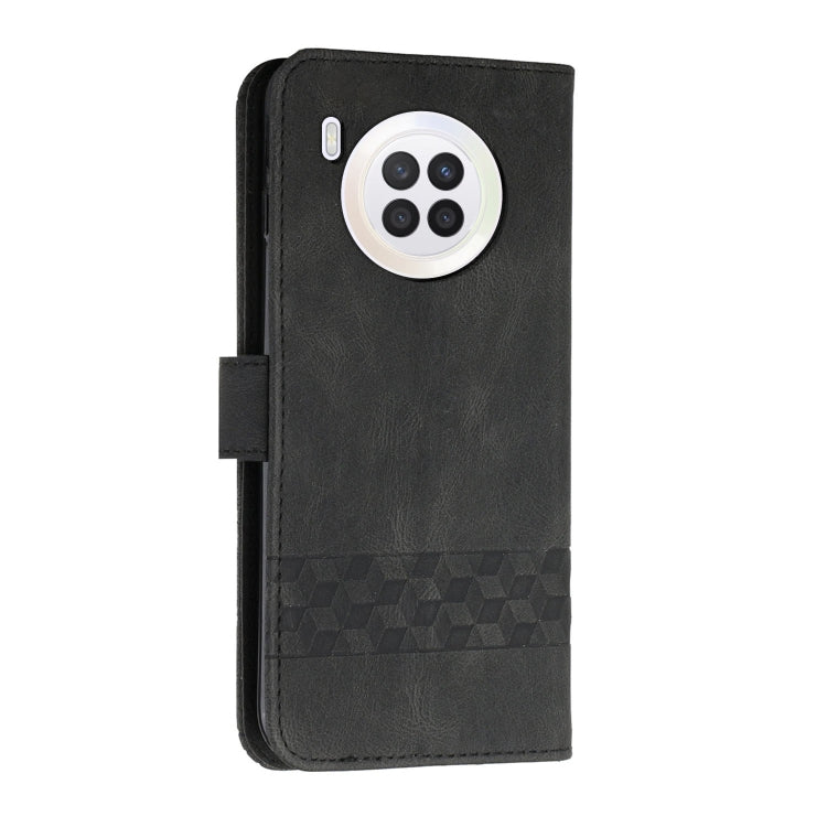 For Huawei nova 8i Cubic Skin Feel Flip Leather Phone Case