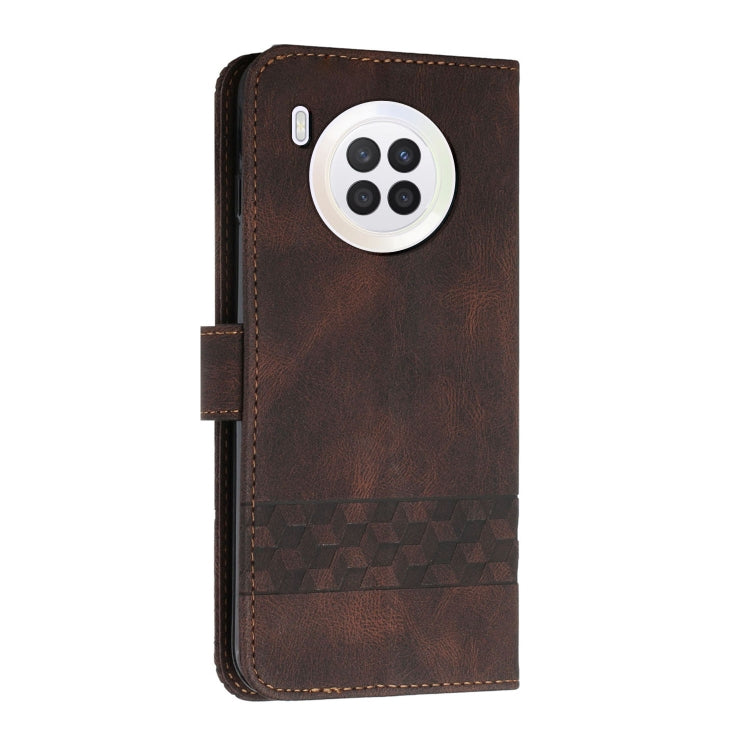 For Huawei nova 8i Cubic Skin Feel Flip Leather Phone Case
