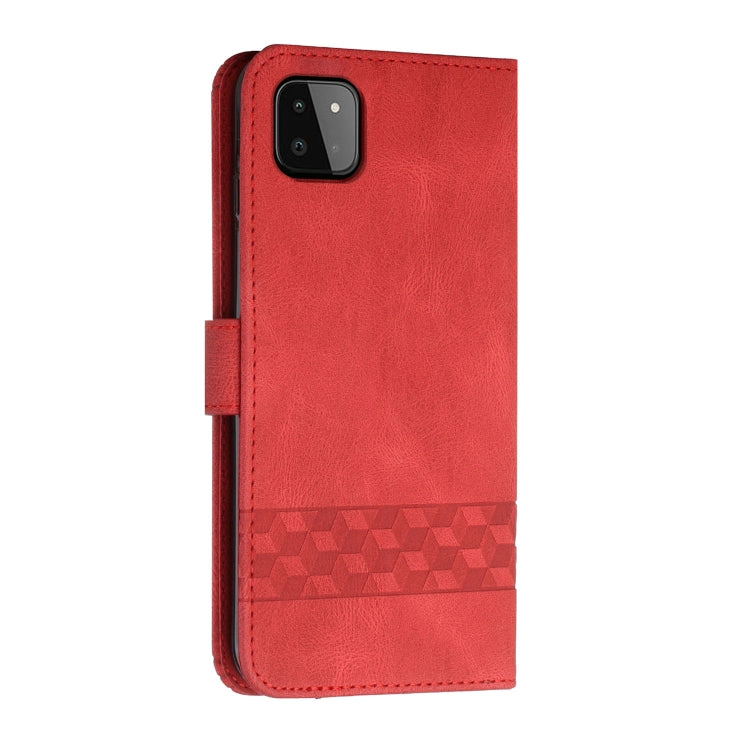 For Huawei nova 8 SE Cubic Skin Feel Flip Leather Phone Case
