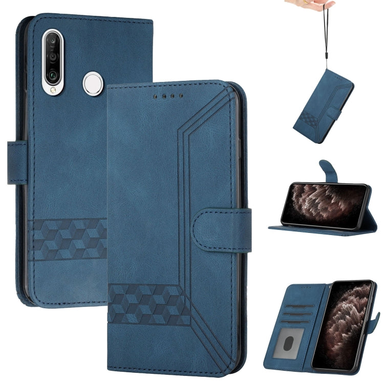 For Huawei P Smart Z Cubic Skin Feel Flip Leather Phone Case