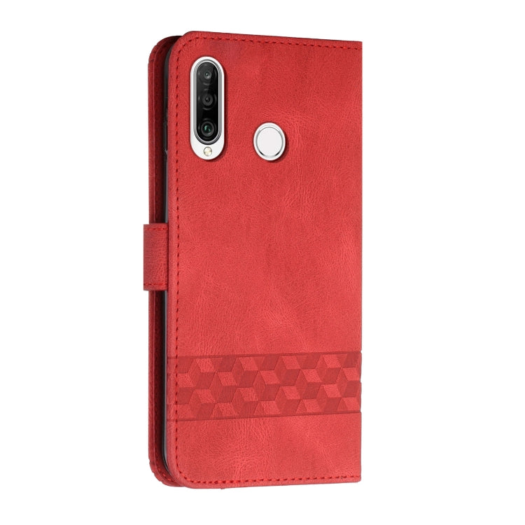For Huawei P20 Lite Cubic Skin Feel Flip Leather Phone Case