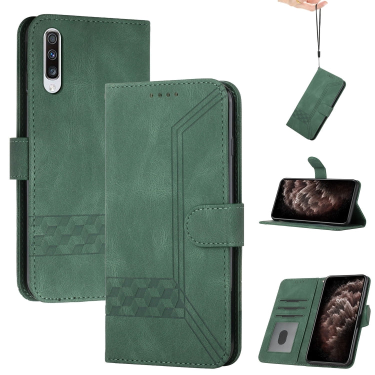 For Huawei P30 Cubic Skin Feel Flip Leather Phone Case