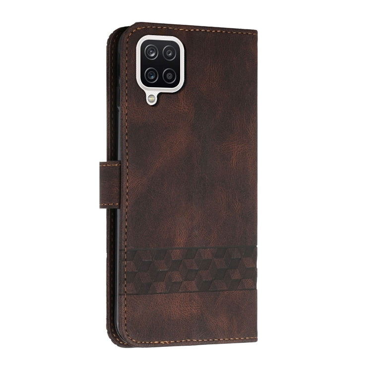 For Huawei P40 Lite Cubic Skin Feel Flip Leather Phone Case