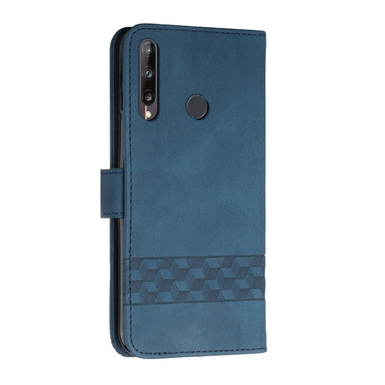 For Huawei P40 Lite E Cubic Skin Feel Flip Leather Phone Case
